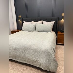 Oake Ripple Matelasse $245 Duvet Cover Set King Sage Aqua Green